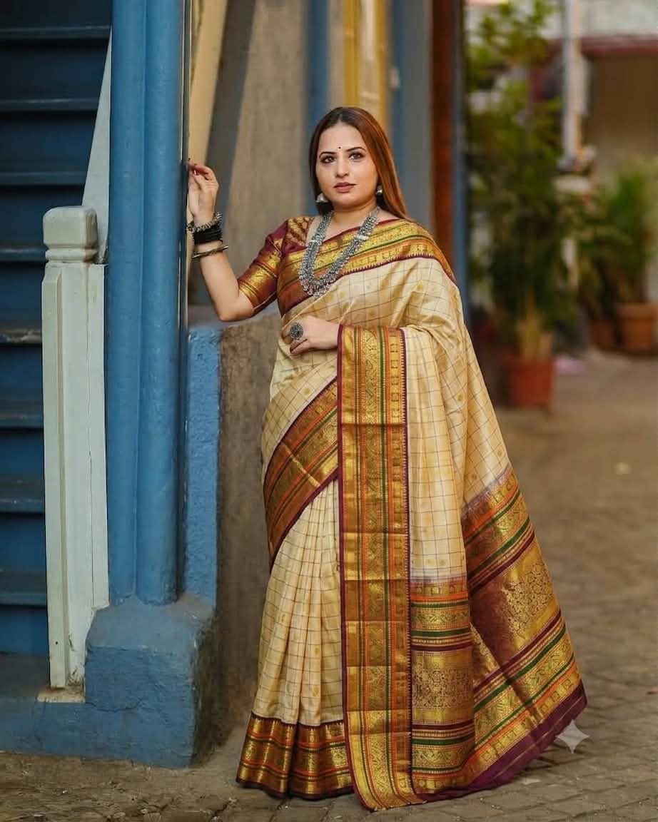 Maroon Kanchipuram Handloom Bridal Silk Saree
